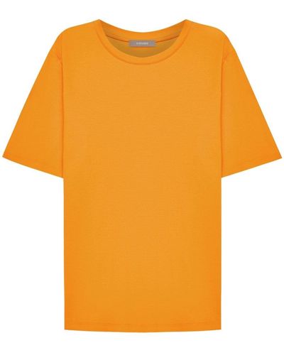 12 STOREEZ Crew-neck Cotton T-shirt - Orange