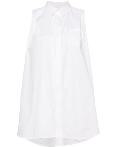 Sacai A-line Poplin Shirtdress - White