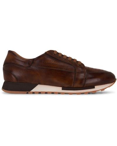 Bontoni Vento Lace-up Leather Sneakers - Brown