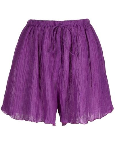 Faithfull The Brand Santa Ana Crinkled-finish Shorts - Purple