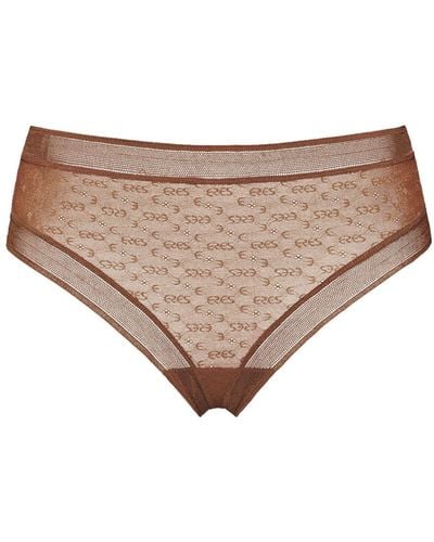 Eres Allure Lace Tanga Briefs - Natural