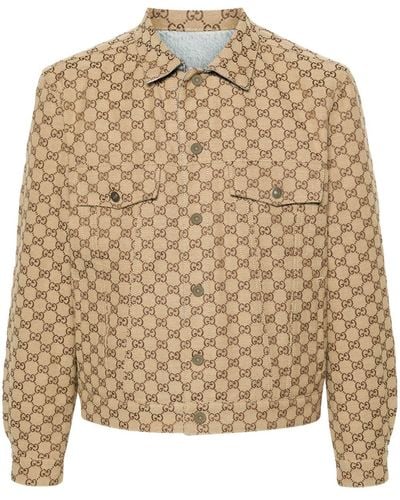 Gucci gg Canvas Reversible Denim Jacket - Natural