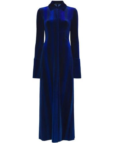 Proenza Schouler Ombré-effect Velvet Shirtdress - Blue