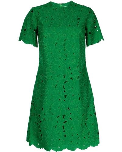 Erdem Vestido corto con encaje floral - Verde