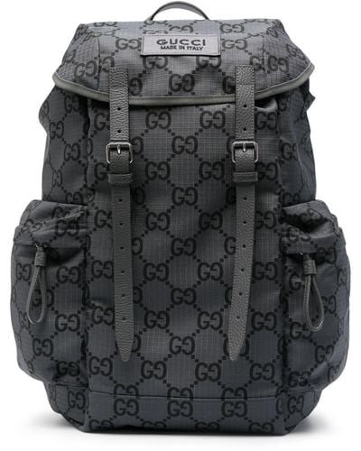 Gucci Gg Supreme-Print Backpack - Grey