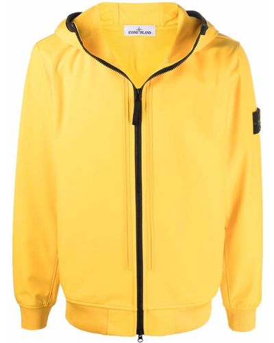 Stone Island Compass-patch Hooded Jacket - Yellow