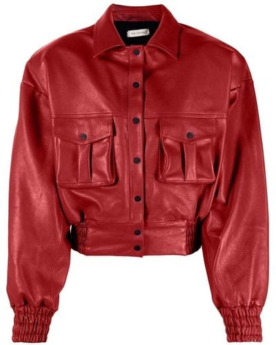 The Mannei Parla Leather Jacket - Red