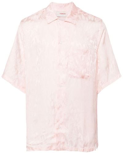 Fiorucci Kurzärmeliges Jacquard-Hemd - Pink