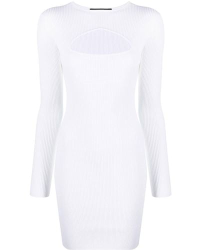 DSquared² Cut-out Rib-knit Minidress - White