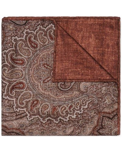 Brunello Cucinelli Paisley-pattern Silk Pocket Scarf - Brown
