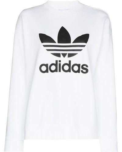 adidas Trefoil Logo-print Sweatshirt - White
