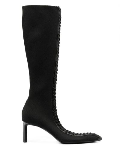 Givenchy Knee-high 70mm Lace-up Leather Boots - Black