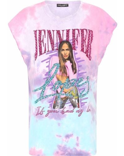 Dolce & Gabbana T-shirt con fantasia tie dye Jennifer - Rosa