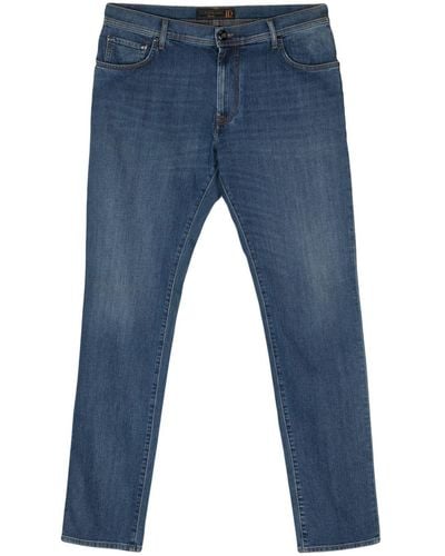 Corneliani Mid-rise slim-fit jeans - Azul