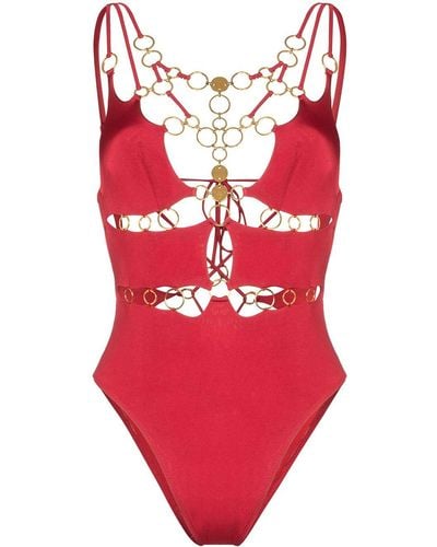 Agent Provocateur Davine Ring-embellished Swimsuit - Red