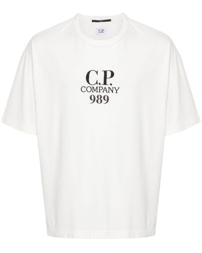 C.P. Company Camiseta con logo bordado - Blanco