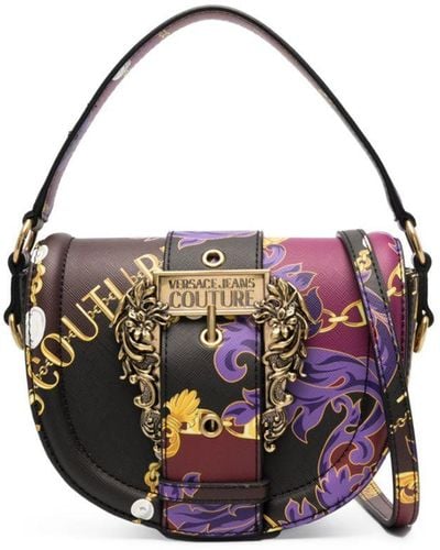 Versace Jeans Couture Schultertasche mit Chain Couture-Print - Weiß
