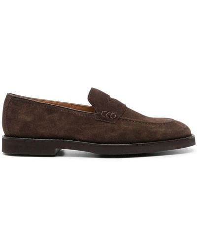 Doucal's Almond-toe Suede Loafers - Brown