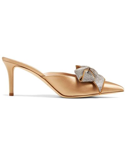 SJP by Sarah Jessica Parker Rhinestone-embellished Bow 70mm Mules - Natural
