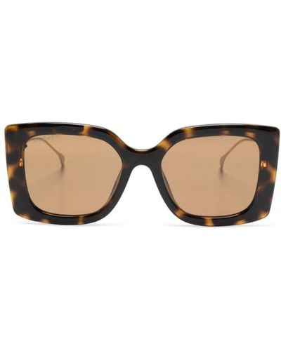 Gucci Tortoiseshell-effect Oversize-frame Sunglasses - Natural