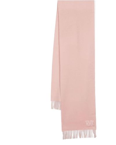 Max Mara Kaschmirschal mit Logo-Stickerei - Pink