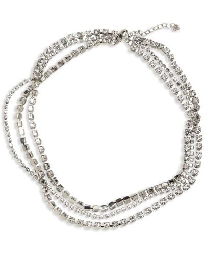 Jennifer Behr Calla Crystal-embellished Necklace - Metallic
