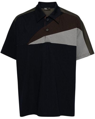 Kolor Poloshirt Met Geometrische Print - Zwart