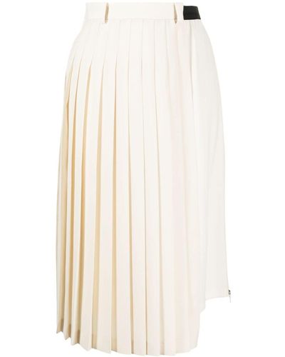 Undercover Fully-pleated Zip-up Skirt - White