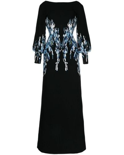 Saiid Kobeisy Bead Embellishment Long Dress - Black