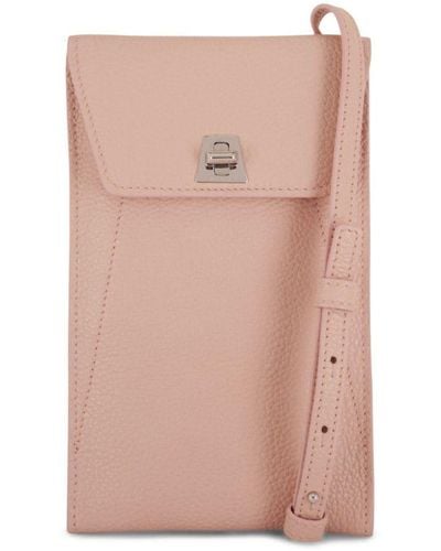 Akris Leather Phone Crossbody Bag - Pink