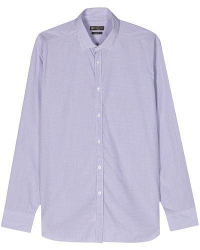 Corneliani Mini-check Cotton Shirt - Purple
