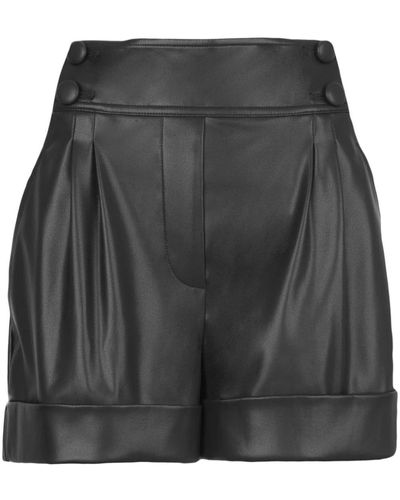Tanya Taylor Greta Faux-leather Shorts - Black