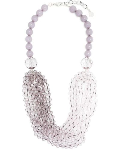 Emporio Armani Halskette im Layering-Look mit Perlen - Weiß