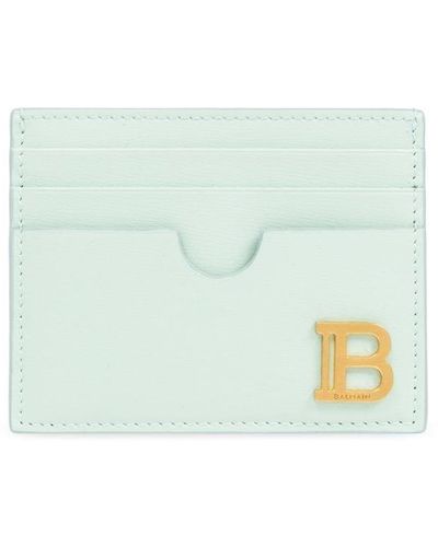 Balmain Logo-plaque leather cardholder - Blau