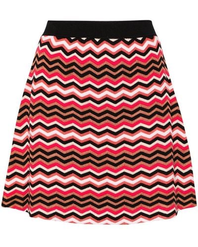Missoni Minifalda con tejido en zigzag - Rojo