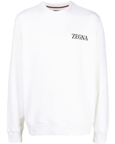 Zegna Sweat à logo poitrine imprimé - Blanc