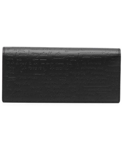 agnès b. Slogan-debossed Leather Wallet - Black