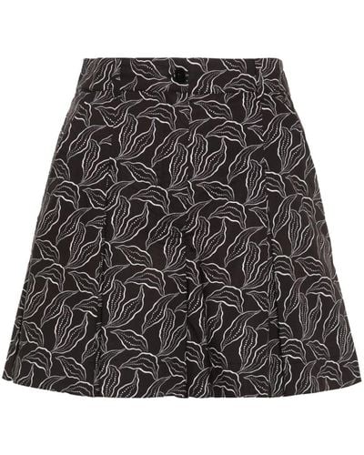 Patrizia Pepe Floral-print Cotton Shorts - Black