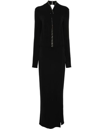 Patrizia Pepe Stud-embellished Maxi Dress - Black