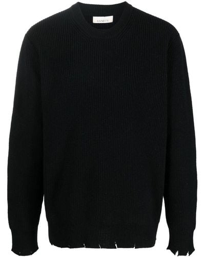 Laneus Ribbed-knit Merino Sweater - Black