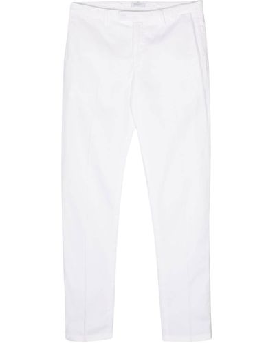 Boglioli Pressed-crease Tapered Trousers - White