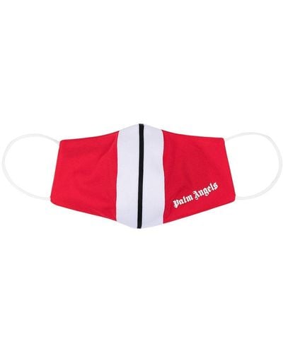 Palm Angels Stripe Detail Face Mask - Red