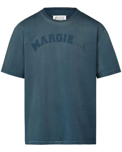 Maison Margiela T-shirt en jersey à logo appliqué - Bleu