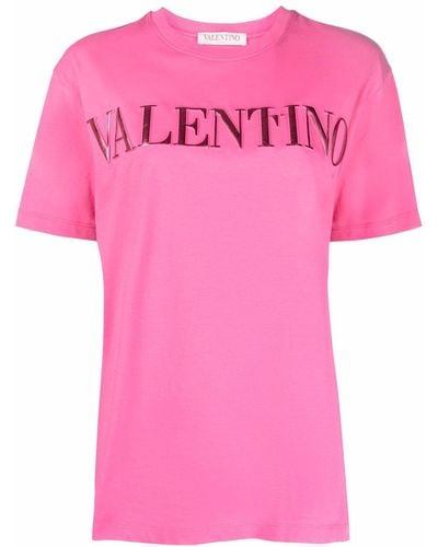Valentino エンボスロゴ Tシャツ - ピンク