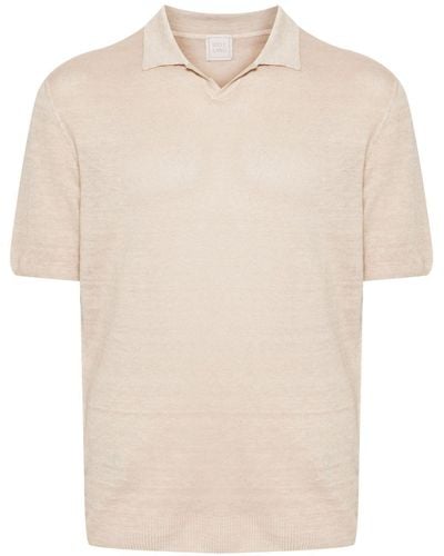 120% Lino Mélange Polo Shirt - Natural