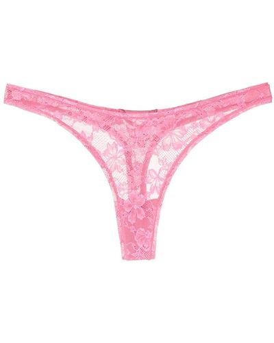 Fleur du Mal Le Stretch Tanga mit Spitze - Pink