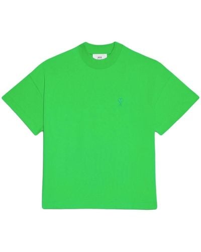 Ami Paris T-shirt en coton biologique à manches mi-longues - Vert