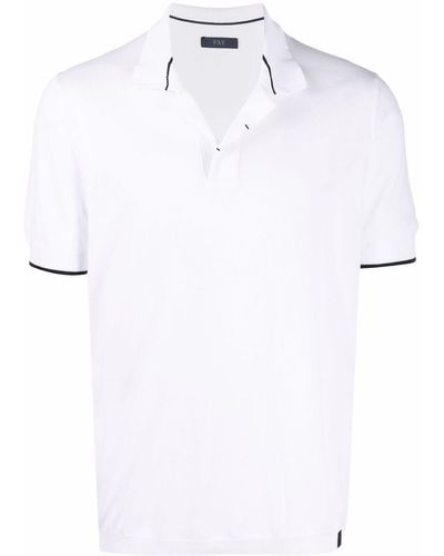 Fay Poloshirt Met Borstzak - Wit