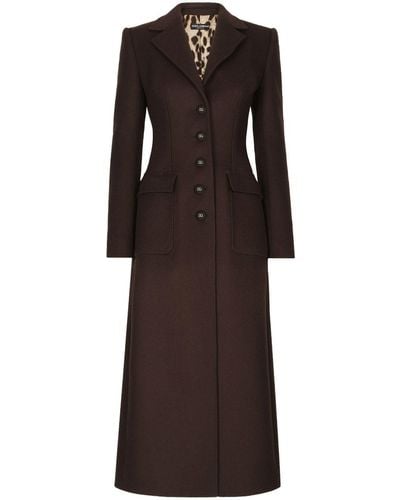 Dolce & Gabbana Single-breasted Long Coat - Zwart