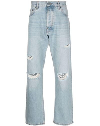 Haikure Mid-wash Straight-leg Jeans - Blue